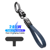 240W C to C Keychain Lanyard 22cm Phone Laptops Charging & Data Cord Type-C to USB-C 2 in 1 Phone Accessories