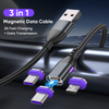 16pin 3.3ft 6.6ft Nylon Braided Phone Laptop Cord 3 in 1 USB Magnetic 5A Fast Charging Data Cable