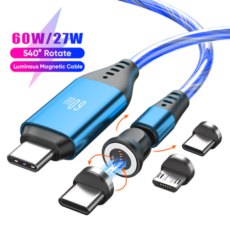 A07M13 7Pin 540 Degree 60W luminous cable fast charging + data transfer