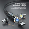 A09M9 9Pin 540 degree rotating PD240w type-c magnetic fast charging data cable